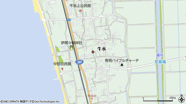 〒864-0026 熊本県荒尾市牛水の地図