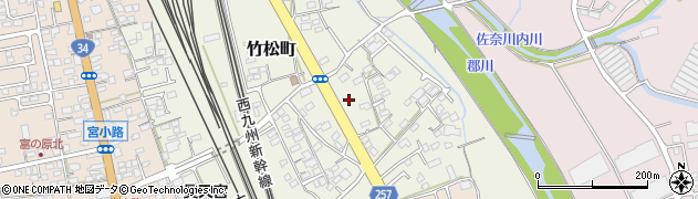 長崎県大村市竹松町周辺の地図