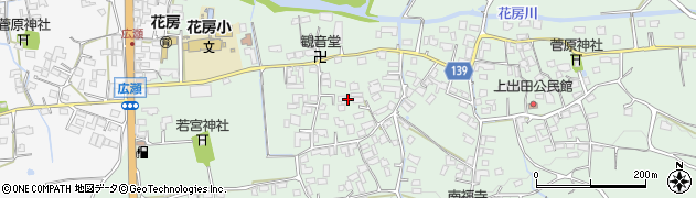 熊本県菊池市出田2628周辺の地図