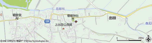 熊本県菊池市出田2893周辺の地図
