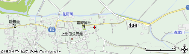 熊本県菊池市出田2895周辺の地図