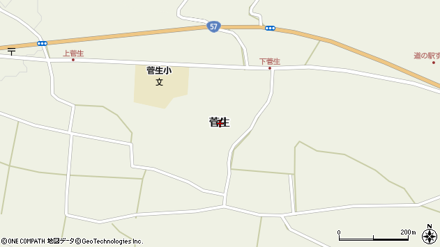 〒879-6184 大分県竹田市菅生の地図