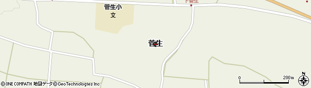 大分県竹田市菅生周辺の地図