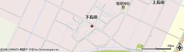 熊本県菊池市下長田周辺の地図
