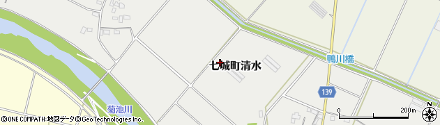 熊本県菊池市七城町清水周辺の地図