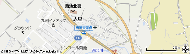 熊本県菊池市赤星周辺の地図