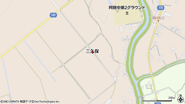 〒869-2302 熊本県阿蘇市三久保の地図