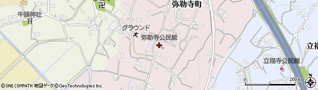 弥勒寺公民館周辺の地図