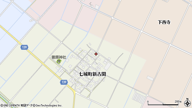 〒861-1352 熊本県菊池市七城町新古閑の地図