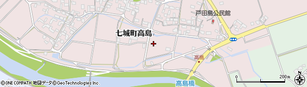 熊本県菊池市七城町高島周辺の地図