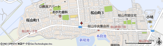 荒尾桜山郵便局周辺の地図