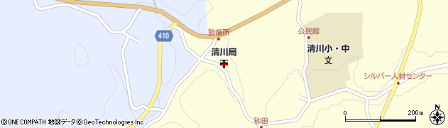 清川郵便局周辺の地図