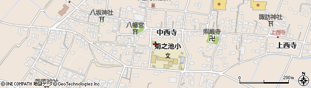 熊本県菊池市中西寺周辺の地図