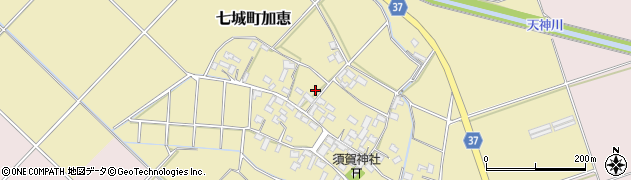 熊本県菊池市七城町加恵周辺の地図