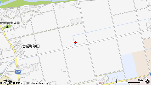 〒861-1351 熊本県菊池市七城町砂田の地図