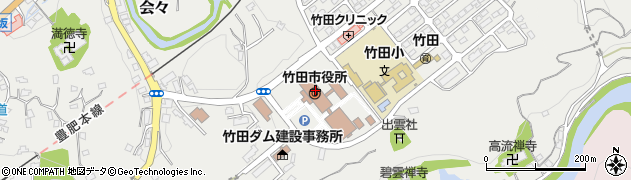 竹田市役所周辺の地図