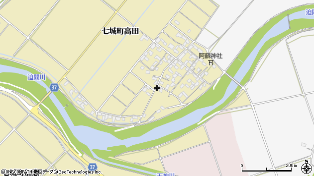 〒861-1357 熊本県菊池市七城町高田の地図