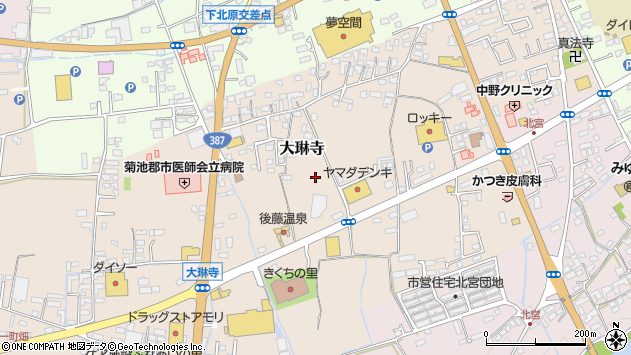 〒861-1306 熊本県菊池市大琳寺の地図