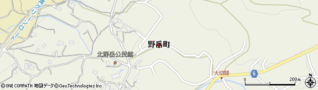 長崎県大村市野岳町周辺の地図