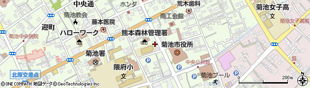熊本県菊池市栄町周辺の地図