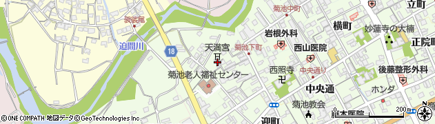 熊本県菊池市下町周辺の地図