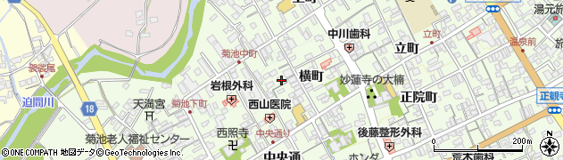 熊本県菊池市横町130周辺の地図
