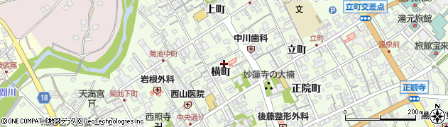 熊本県菊池市横町周辺の地図