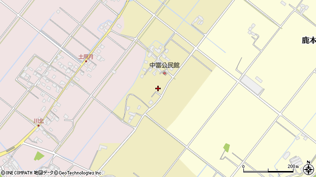 〒861-0313 熊本県山鹿市鹿本町中富の地図