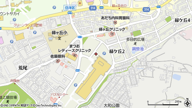 〒864-0033 熊本県荒尾市緑ケ丘の地図
