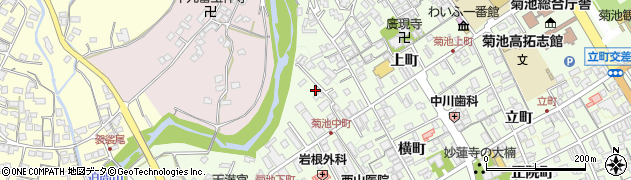 熊本県菊池市中町周辺の地図