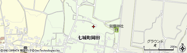 熊本県菊池市七城町岡田周辺の地図