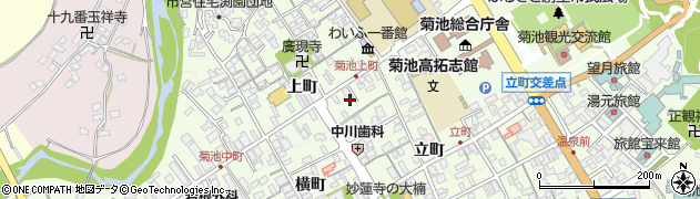 熊本県菊池市上町195周辺の地図