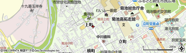 熊本県菊池市上町周辺の地図