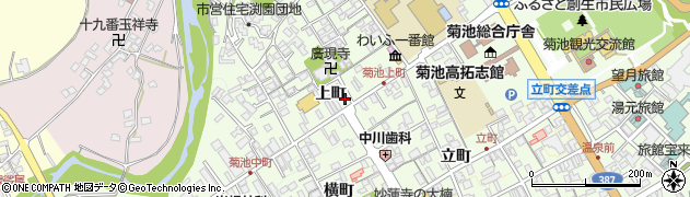 熊本県菊池市上町周辺の地図