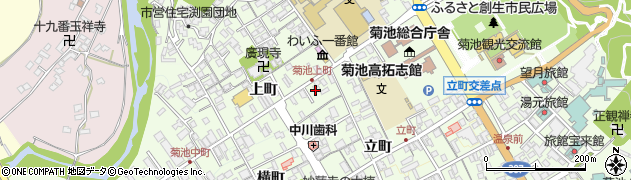 熊本県菊池市隈府周辺の地図