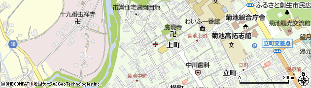 熊本県菊池市上町1726周辺の地図