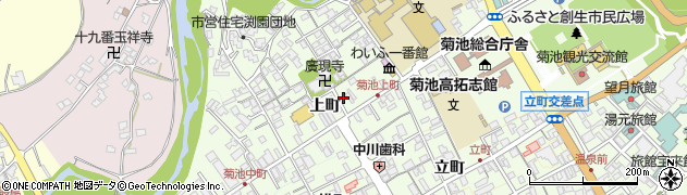 熊本県菊池市上町23周辺の地図