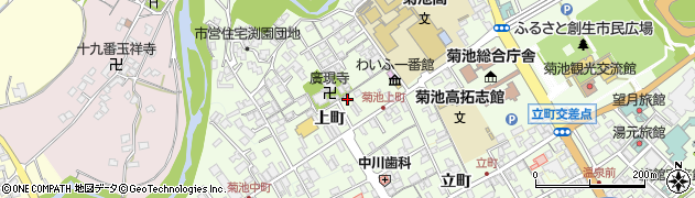 熊本県菊池市上町22周辺の地図
