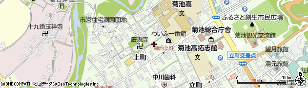 熊本県菊池市上町12周辺の地図