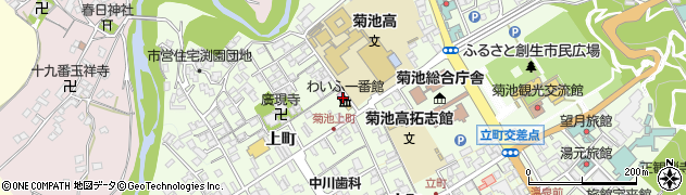 熊本県菊池市上町1周辺の地図