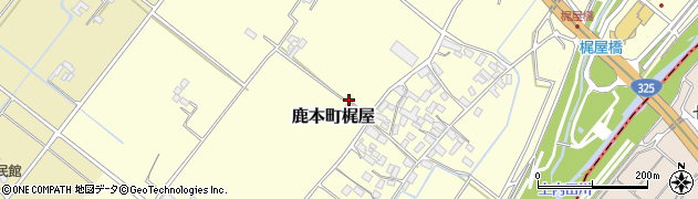 熊本県山鹿市鹿本町梶屋周辺の地図