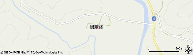 高知県宿毛市橋上町奥奈路周辺の地図