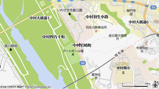 〒787-0036 高知県四万十市中村岩崎町の地図
