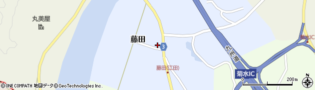 熊本県和水町（玉名郡）藤田周辺の地図