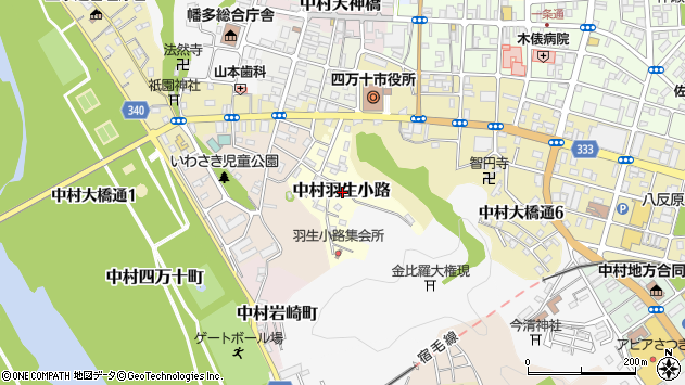 〒787-0035 高知県四万十市中村羽生小路の地図
