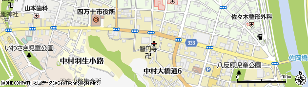 中村温泉周辺の地図