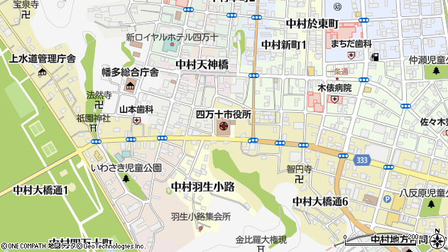 〒787-0000 高知県四万十市（以下に掲載がない場合）の地図
