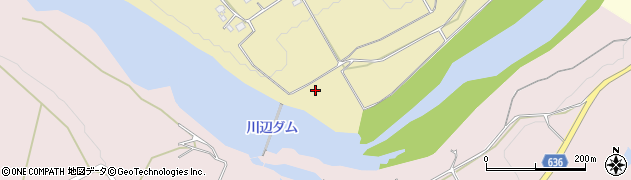 川辺ダム周辺の地図