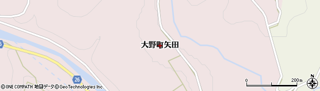 大分県豊後大野市大野町矢田周辺の地図