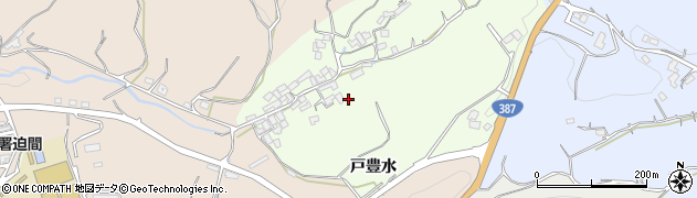 熊本県菊池市戸豊水周辺の地図